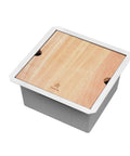 Workstation Ledge Undermount Single Bowl 304 Stainless Steel Kitchen Sink With Grid Cutting Board Strainer And Clips 15 By 15 Inches Modern Sleek Design Includes Paper Cutout And Easy Install Kit