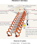 Heavy Duty Electric Pull Down Attic Ladder With Remote Control Fold Away Loft Staircase Built Like A Tank showing details of titanium-magnesium alloy construction.