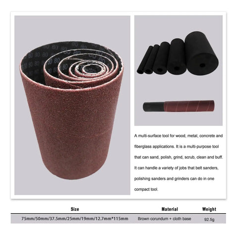 Top Shelf Quick Swap Spindle Sanding Sleeves For Oscillating Sander Multidrive Pad Replacement Kit featuring rolled 80 grit abrasive sleeve for wood and metal.