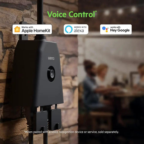 WiFi Smart Outdoor Plug With Two Weather Resistant Outlets, voice control setup with Apple HomeKit, Alexa, and Google integration