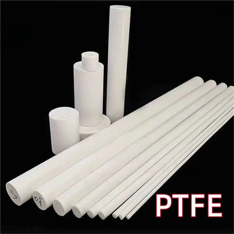 PTFE Solid Bar With Graphite Filler For Smooth Sliding 10 To 50 Mm Diameter 50 Cm Length White Or Black Non Toxic Eco Friendly PTFE