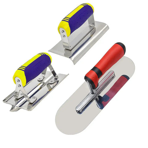 Go To Handy DIY Concrete Tools Set With Stainless Steel Trowel 11 By 4 Inches Edger 6 By 3 Inches Half Inch Radius And Groover 6 By 3 Inches