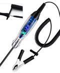 Rugged Automotive Test Light 3 to 60V DC Digital LED Circuit Tester With Anti Lost Needle Guard Protection For No Fuss Safe And Handy On The Go Diagnostics And Quick Fault Fixes, coiled cable and clip