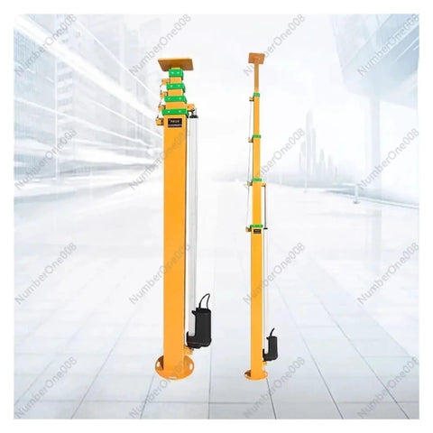 Rock Solid Electric Lifting Mast Telescopic Boom Four Meter Height with 12V DC drive and hand crank for secure work platform.