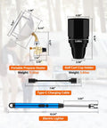 Portable Golf Cart Heater With Cup Holder And Gas Regulator, 6200 BTU Propane Heater With Windproof USB Igniter dimensions