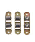 Top Shelf 80 Type Stainless Steel Double Wheel Sliding Door Pulley built tough, three pulleys with metal wheels for heavy-duty use.