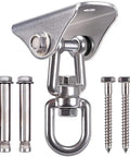 Heavy Duty Stainless Steel Swing Hanger Ceiling Mount With Free Swivel Hook Hardware Kit For Yoga Swing Hammock Chair Porch Swing Sets Up To 1000 Lb Capacity Rustproof SUS 304 featuring mount and screws