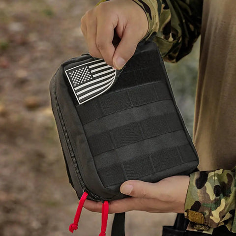 Multifunctional Camping Waist Pack Lightweight Black Utility Bag For Hiking Survival Gear Emergency Kit Outdoor Organizer