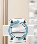 Sliding Door Lock Zinc Alloy Universal Wardrobe Catch Bolt Gate Latch mounted on door with easy-turn mechanism.