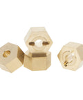 Heavy Duty Brass Hex Hub And Cvd Axle Shaft Stub Axle Kit For Axial Utb18 Capra 1/18 Rc Crawler Upgrades showing brass hex hubs.
