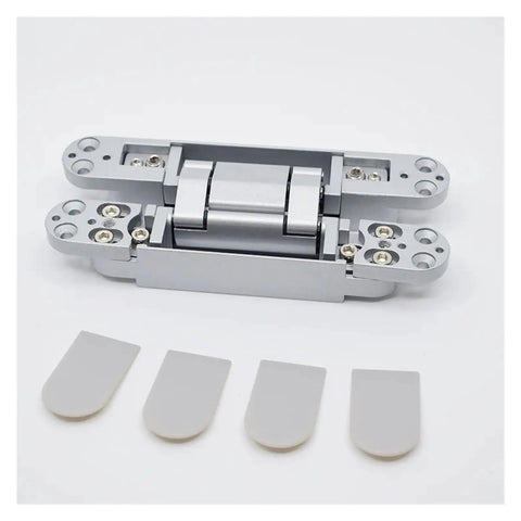 Beefy Heavy Duty 120Kg Flush Door Concealed Cross Hinges 177x28mm G80 Grade Steel Hinges with mounting plates