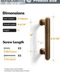 Dimensions and screw lengths for 10 Pack Antique Brass Cabinet Pulls 3 Inch 76mm For Kitchen Cabinets Drawers Cupboards