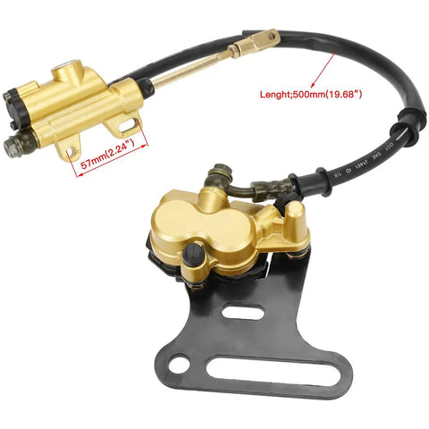Beefy 12mm Rear Hydraulic Disc Brake Master Cylinder Caliper Assembly with Pad for 50cc to 150cc Pit Dirt Bikes