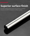 End mill cutter, side view, 8mm HSS, 4-flute, straight shank, center-cutting, 2-pack