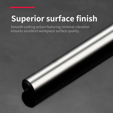 End mill cutter, side view, 8mm HSS, 4-flute, straight shank, center-cutting, 2-pack