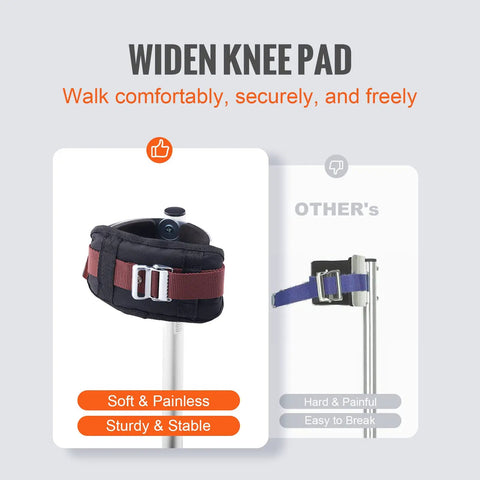 Adjustable Aluminum Drywall Stilts 18 To 30 Inch With Non Slip Grip and protective knee pads comparison with other stilts