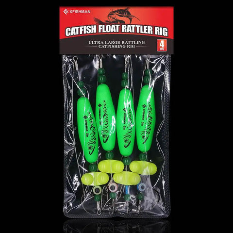 Rattler Catfish Float Rig For Bank Fishing Santee Cooper Style Tackle Floats Green Three Inch Pack of 4