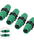 Expandable Garden Hose Repair Kit With Multi Function Fittings For Quick Connect Leak Fix Burst Coupling Flexible End Replacement Telescopic Pipe Set Of 4 showing four green connectors