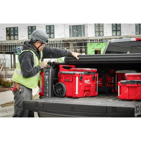 Heavy Duty Rolling Tool Box With Low Profile Handle Impact Resistant Polymer Shell All Metal Reinforced Corners Jobsite Ready Gear Hauler Built Different To Conquer Cramped Trucks Daily