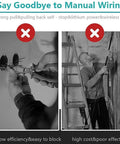 Comparison of manual versus Heavy Duty Cordless Electric Wire Cable Puller With Killer Torque For Smooth Conduit Stringing.