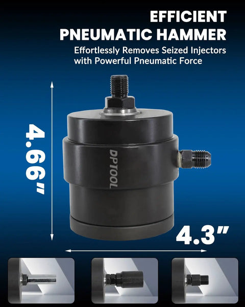 Diesel Injector Puller Tool Kit With Pneumatic Impact Air Tool pneumatic hammer component with dimensions, Bosch Cummins compatible