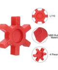 Four Pack L110 Jaw Coupling Inserts Red Urethane Flexible Solid Type Center Inserts For L Jaw Couplings, 30 Mm ID, 83.6 Mm OD, Durable Vibration Dampening Replacement For Precision Machinery, red 4-piece