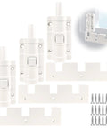 Sliding Glass Door Locks For Extra Security Child Safety Locks For Sliding Doors Window Lock Set Of 3 White Finish Universal Fit Durable Metal