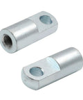 Two Pack Heavy Duty Iron Clevis Y Joint With Female Thread M10x1.25 32mm Bore 52mm Overall Length Pneumatic Air Cylinder Rod End Connector For Industrial Chemical Textile Electronics, silver