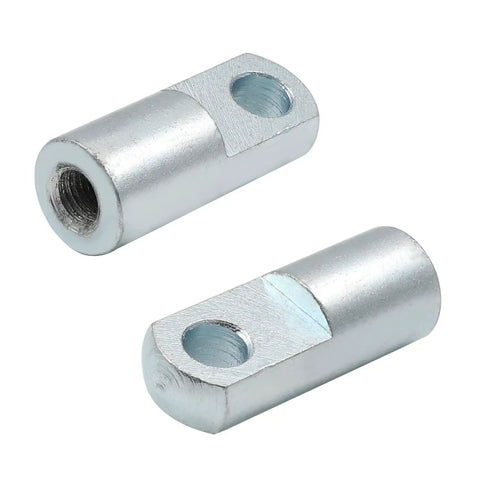 Two Pack Heavy Duty Iron Clevis Y Joint With Female Thread M10x1.25 32mm Bore 52mm Overall Length Pneumatic Air Cylinder Rod End Connector For Industrial Chemical Textile Electronics, silver