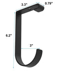 Flat Hook Add On Storage Hooks For Ceiling Racks And Wall Shelving 6 Pack Heavy Duty Garage Organization Clips with dimensions