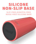 Chill Vibes While Crushing A Cold Brew With This Stainless Steel Skinny Can Cooler showing silicone non-slip base.