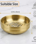 Must Have Gold Desk Clip Holder Bowl, 3.54x1.10 inch, gold stainless steel, compact design for home office organization