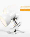 Lit Clip On LED Reading Light 5W 400LM with 330 Degree Rotation Clamp showcasing angle adjustments