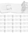24 Pack Plastic Locking Shelf Brackets With Antislip Grooves For 20mm Cabinets And Bookshelves, clear rectangular pegs