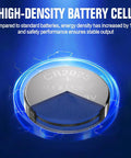 Hella Solid CR2025 3 Volt Coin Cell Battery showcasing high-density design and child safety features.