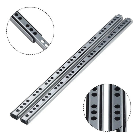 Side Mount Ball Bearing Drawer Slides 2 Pack 17mm Wide Two Way Opening Creak Free Smooth Silent Operation Easy Install Hardware