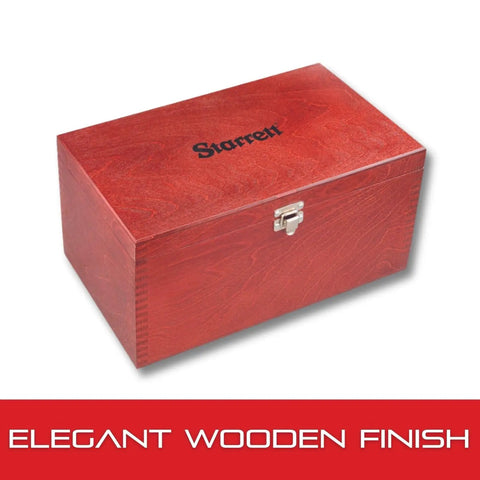 Durable Wooden Case For Outside Micrometers Holds 0-6 In And 0-150 mm Sets with Secure Hinged Box and Elegant Finish