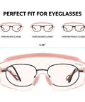 Diagram showing OTG Safety Goggles That Fit Over Prescription Glasses, Anti Fog, ANSI Z87.1 Certified for different eyeglass shapes