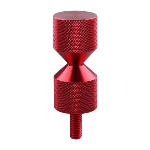 Premium 4 Pack Aluminum 2 Hole Flange Pins Plus Detachable Double Hole Alignment Tools For Heavy Duty Mechanical Assembly And Precision Fixing Jobs, red aluminum tool with knurled design.
