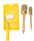 Sweet Kick Ass DIY Painting Set Includes Two Precision Round Brushes And Two Mini Foam Rollers With Metal Frame Tray Liner.