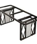 Heavy Duty Industrial Metal Table Legs Solid Wrought Iron Black Finish sturdy base with geometric design for dining or coffee table