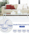 Straight Up Solid 10 Pack Clear Suction Cups for Glass Table Bumpers and Window Hangers. Suitable for home organization.