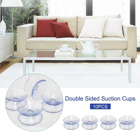 Straight Up Solid 10 Pack Clear Suction Cups for Glass Table Bumpers and Window Hangers. Suitable for home organization.