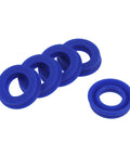 Pack of 5 blue PU shaft seal for pistons, durable and oil-resistant, ideal for DIY projects and small machinery, 11.2mm ID x 19.2mm OD.