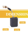 Close-up of a heavy duty carbon brush, 0.54x0.47x0.25in, for 20 Pack Replacement Carbon Brushes N257540 set.