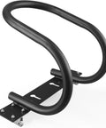 Heavy Duty Steel 7 Inch E Track Wheel Chock With Adjustable Front Tire Stop For E Track And X Track Systems, black finish, front view