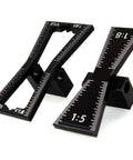 Heavy Duty Aluminum Dovetail Marker Guide Two Pack for precise joint assembly, featuring four angle scales and sturdy design.