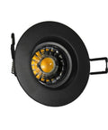 10-Pack 3-Inch LED Gimbal Downlight Dope Canless Pot Light 8W 3000K Dimmable 830Lm 120V Recessed Ceiling Rotatable Directional Black ETL Certified IC Rated With Junction Box with visible bulb and black frame