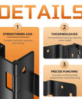 Close-up view of Six Pack Five Knuckle Door Hinges For Three Quarter Inch Thick Doors, showing strengthened axis, thickened leaves, precise punching details.