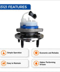Front Wheel Hub Bearing Assembly 513121 Compatible With Cadillac DTS Eldorado Seville Chevy Impala Monte Carlo with features